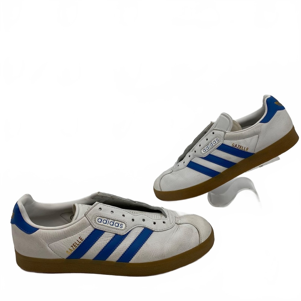 Adidas Gazelle White/Blue Leather Sneakers | Men’s Size 11